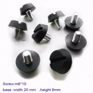 M6 *10 screw feet pad Leg Adjustable slotted Base width 20mm Screw-in Furniture Cabinet Table Levelling Glide  Screw On