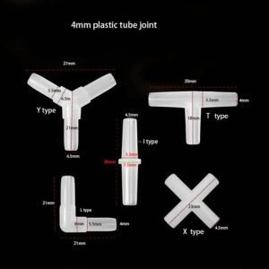 White 4mm plastic tube joint connector Aquarium Tank Oxygen tube Pump elbow tee pipe fitting connection garden gas pipe fish