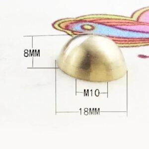 M10 Round domed nut fine pitch brass hollow screw domed arched ball surface locker copper Dec lighting nut fastener