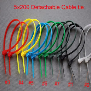 5X200 Releasable Cable tie re-usable Nylon wire zip tie,slacken loosen relax tighten fastening bundle up binding Plastic cord