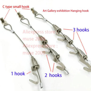 3 hook 1.5 -3 meters length Art Gallery exhibition Hanging hook steel rope wire hooker hanging picture drawing hanger wire signs