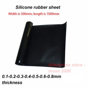 500x1000mm pcs thinner black Silicone rubber sheet 0.1 0.2 0.3 0.4 0.5 0.6 0.8 mm thickness board Insulation thermotolerace