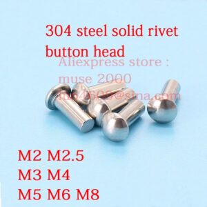 304 button ball head solid steel rivet M6 M8* 6 8 10 20 30 40 45 50 60mm advertisement market marker signs arcylic clear menu