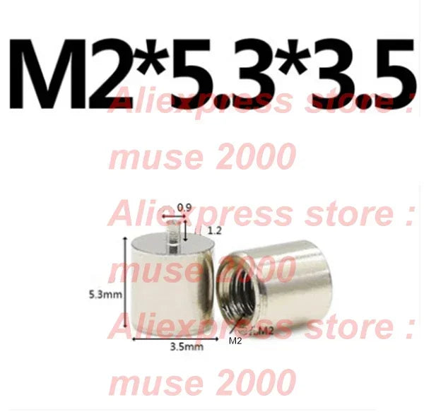 M2 standoff brass spaer copper weld soldering pin PCB LED SMT thread connector Copper Nut threaded pass Column - Image 2