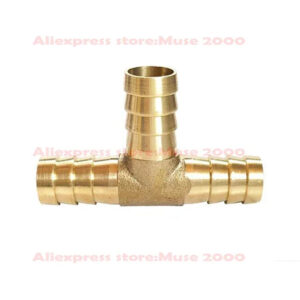 4 5 6 8 10 12 14 16 19mm Quick fitting Brass Splicer Pipe Fitting T shape Hose Copper Barbed silica rubber tube connector joint