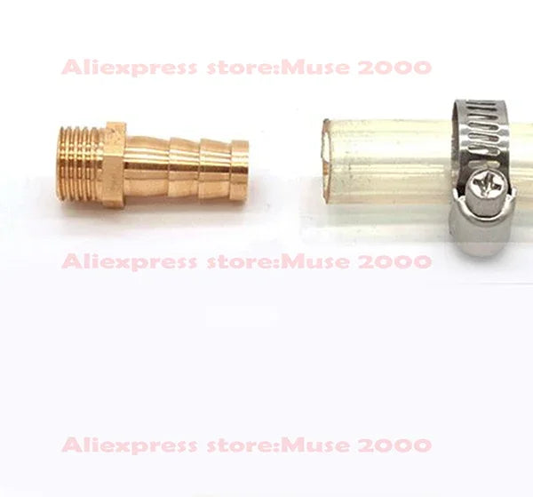 6 8 10 13mm Quick fitting Brass Splicer Pipe Fitting M8 M10 M12 M14 M16 M20 Male thread straight Hose Barb Copper Barbed Joint - Image 4