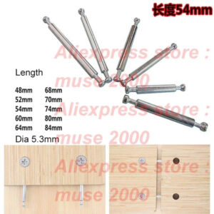 M6 Dia 5.3mm, 48-84mm Pole Furniture Connector, Eccentric Wheel Double-Head Lever, 3-in-1 Desk Table Panel Board Clamp
