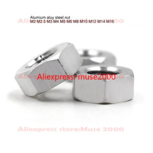 6061 alumium steel nut M2 M2.5 M3 M4 M5 M6 M8 M10 M12 M14 M16 COARSE Al alloy steel nut light weight model plane DIY nut