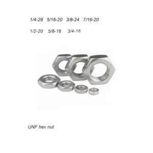 304 Hex nut UNF 1/4-28 5/16-20 3/8-24 7/16-20 fastener stainless steel thinner type american fine thread arerican pitch thread