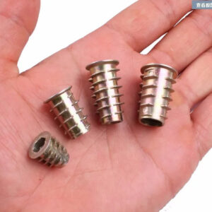 M4 x 8 10 15mm Zinc Alloy Furniture Hex Drive Head Nut Wood Insert pre embedded Insert nut wood plate bolt chair bed connector