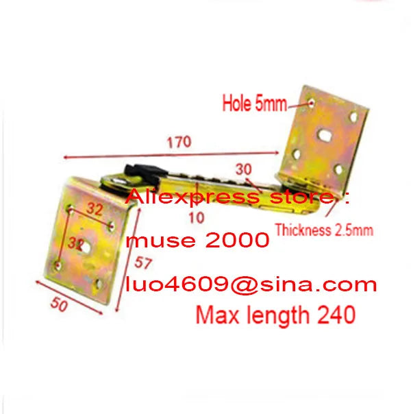 Lift supporting Adjustable hinge Strut bar 10 gear step 2 corner bracket massage bed height adjuster drawing desk table