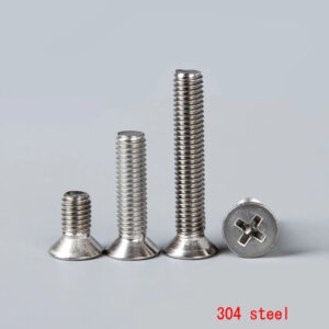 SS304  steel M1.0 M1.2 M1.4 x 3 4 5 6 8 10mm bolt flat head cross drive countersunk micro screw electronic machine screw thread