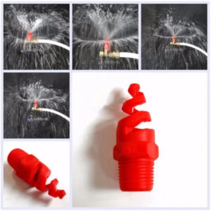 1/4 3/8 1/2 inch thread BSPT spiral helix PP plastic Spray nozzle spiral nozzle in cooling garden water sprayer red white