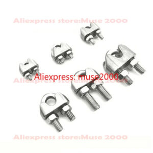 M2/3/4/5/6/8/10/12/14/16/20/22mm SS304 Stainless Steel DIN741 U type Wire Rope Clip Cable Bolts Rigging Hardware clamps