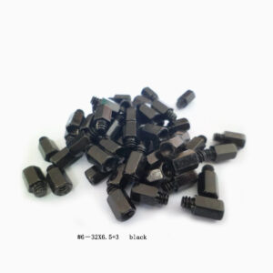 UNC 6#-32 standoff length 6.5mm+3  carbon steel black spacer magnetic female to male thread connector  Hex Nut threaded Column
