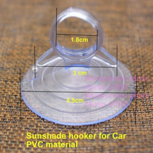 4.5cm dia sucker PVC sucker pole hanging head plastic car sunshade hooker clear black smooth flat tile glass sucker hanger
