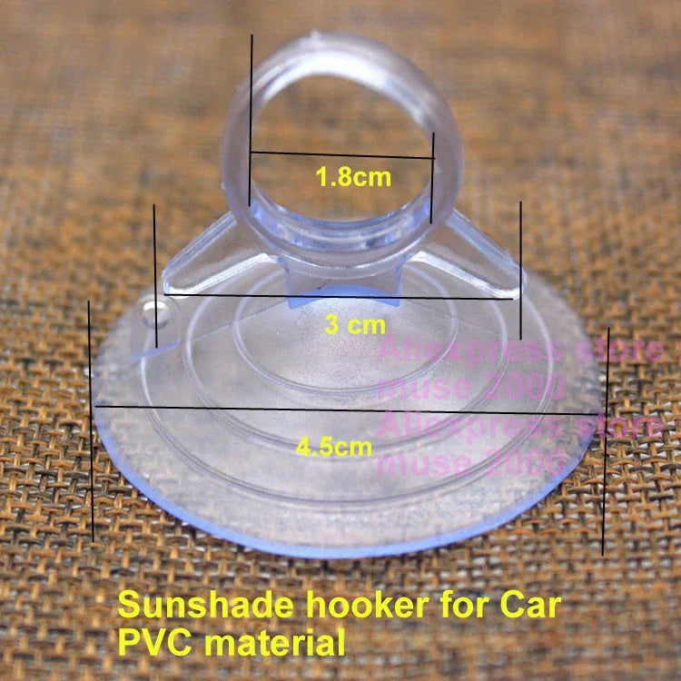 4.5cm dia sucker PVC sucker pole hanging head plastic car sunshade hooker clear black smooth flat tile glass sucker hanger