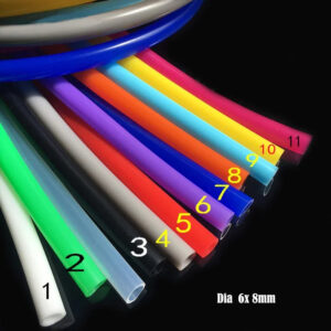 inner 6mm outer 8mm Silica rubber tube flexiable water pipe silicone hose Black white pink orange blue green yellow purple