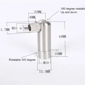 Steel inner M10x1 to outer M10x1 rotatable connector holder fastener 180 degree direction Wall lamp Lighting