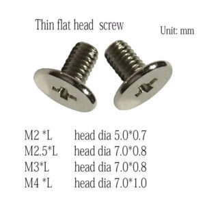 M2 M2.5 M3 M4 Large Head dia 5.0 / 7.0mm screw thin flat head CM screw toy furniture fastener parts
