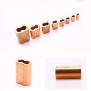 8 shape brass Ferrule sleeve 1 1.5 2 2.5 3 4 5mm  Cable Crimp Sleeve  Ferrule Crimping Loop Copper Wire Rope Clip Swage Fitting