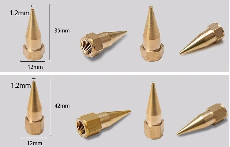 grease syringe gun squirt nozzle 1/8 thread female copper brass nozzle - Image 3