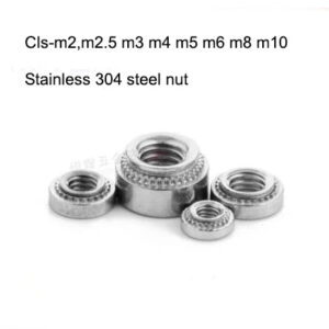 304 Stainless Steel CLS Self-Clinching Nuts, M2-M10 Sizes, PEM Type, Pressure Riveting for Secure Fastenin