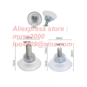 M6 M8 screw on feet pad Leg sucker  Suction Cup clear pvc Adjustable Base width 35mm Screw-in Table Levelling Glide Feet Foot
