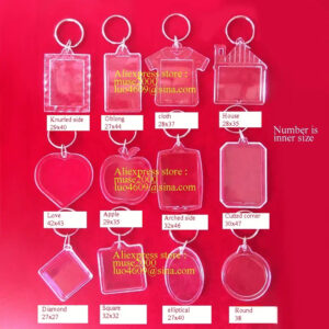 Clear Acrylic Photo Keychain Box, Oval and Diamond Shapes Available, Perfect for Lovely Children’s Pictures, Car Hanging Photofr
