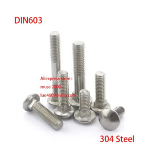 304 stainless steel DIN 603 Mshroom head square neck bolts M12x 30 40 50 60 70 80 90 100 din6923 Hexagon nuts with flange