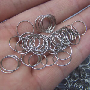 crystal circle ring ornaments 13mm Dia stainless steel LED pendant string connector fastener silver gold ceiling light DIY