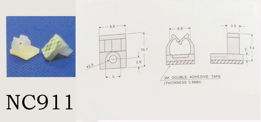 Wire clip Adhesive backing mount cable clamp mount Car computer electronic equipment wire distribution collection - Image 3