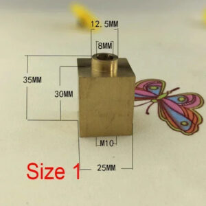 Square block nut M10*1 brass nut lights hollow screw connector cobrass Vintage chandelier copper lamp holder connector