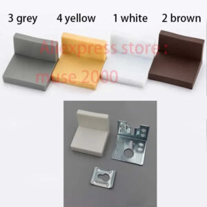 90 Degree Right Angle Steel Corner Bracket with Protective Plastic Cap, Ideal for Cabinet, Cupboard, and Furniture