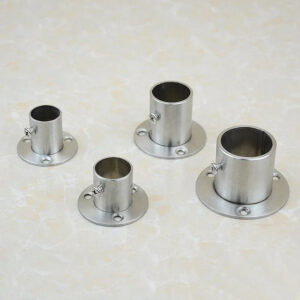 16 19 22 25 32mm tubing length high base steel flange basement Rod racks Curtains wall install connector coupboard Clothes rail