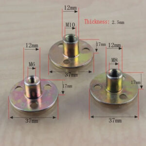 Thicken m6 m8 m10 3/8 5/16 1/4 flange Furniture Nut steel plate round flange edge bed chair table connector