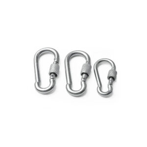 304 steel 40 50 60 80 100 120 140mm Spring Buckle snap hook casting safety Chain Buckle rock No1 with safty nut marine