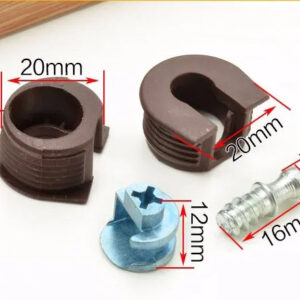 Cupboard connector furniture DIY cabinet connector assembly plate furniture boad plastic + Steel 3 in 1 screw 16mm screw rod
