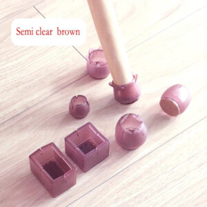 Chair ffeet pads Semi clear rown Chair soft PVC plastic pad protector furniture table desk chair wood floor scratch proof