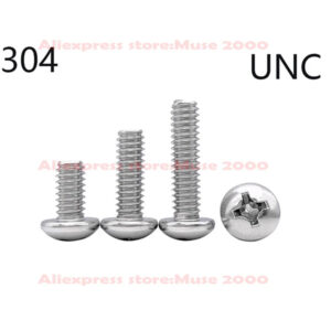 304 steel UNC 1/4-20  pan screw coarse fine thread  pan head cross drive screw bolt round fastener hardware