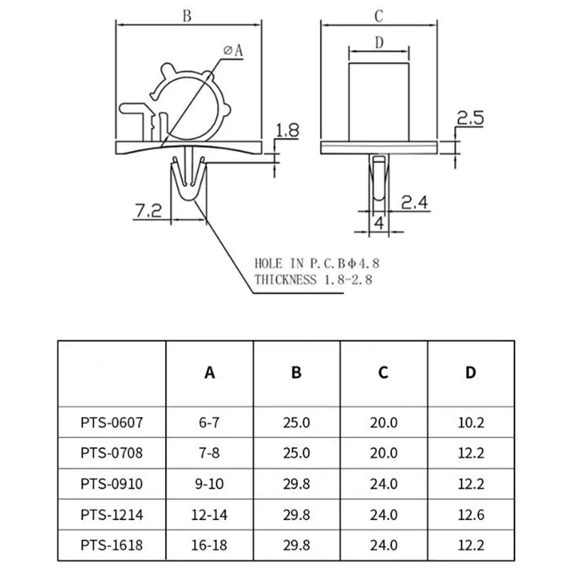 Nylon cable wire clamp PCB hole rivet cable clamp,Nylon Cable wire clip ties,interlocking clamp,twist wire ring,WIRE Zip - Image 2
