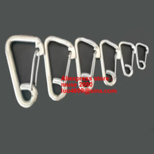 304 stainless solid stee  m6 m8 m10 m12 M14 M16 Spring Buckle snap hook casting safety Chain No4 line hooker type steel line