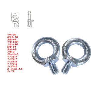 1/4 5/16 3/8 inch Steel hanging bolt eye bolt inch UNC BSW inch pitch steel eyebolt Lifting weight loading