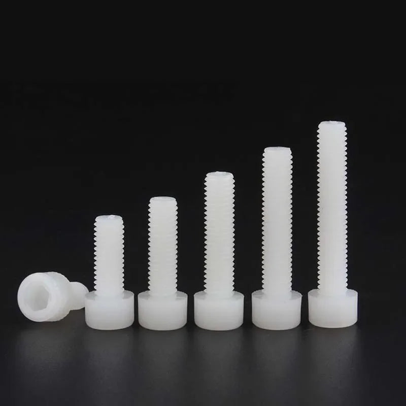 M6 M8 white Nylon bolt screw inner hex cup knurled head Model DIY plane ship insulation LED Lights electronic PCB fasten