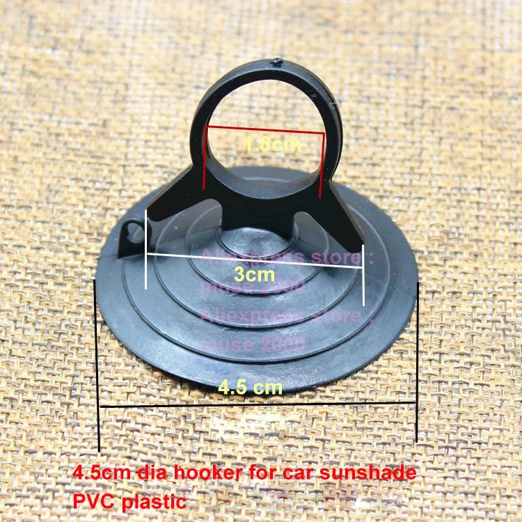 4.5cm dia sucker PVC sucker pole hanging head plastic car sunshade hooker clear black smooth flat tile glass sucker hanger - Image 3