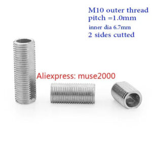 SSHD M10 * Pitch 1.0mm Steel hollow screw ceiling light hanging thread long 10-100mm pole lighting connector thread cut side