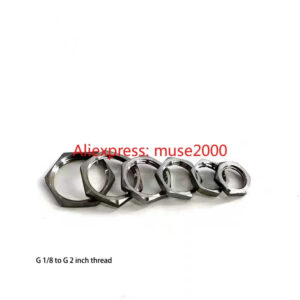 304 metal locking nut Hex nut pipe thread G pipe thread 1/8 1/4 3/8 1/2 3/4 1  1-1/4  1-1/2 2 inch thread pipe joint fastener