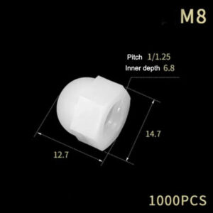 M8*1 M8*1.25 mm white black nylon dome Head Hexagon Nuts Cap Nuts fine pitch Nuts DIN 1587 hexagon domed cap nuts