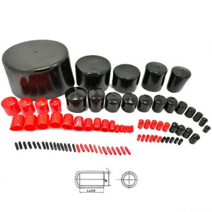 Round inner 1.3 1.6 1.8 2 mm Black vinyl End cap PVC rubber Cable tip pin end steel wire steel pole protector Push-On Pliable