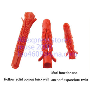 Red 8x60mm Lightweight bricks sand contrete wall anchor expansion Wall screw nylon plastic anchor,Self-Drilling Drywall Anchor